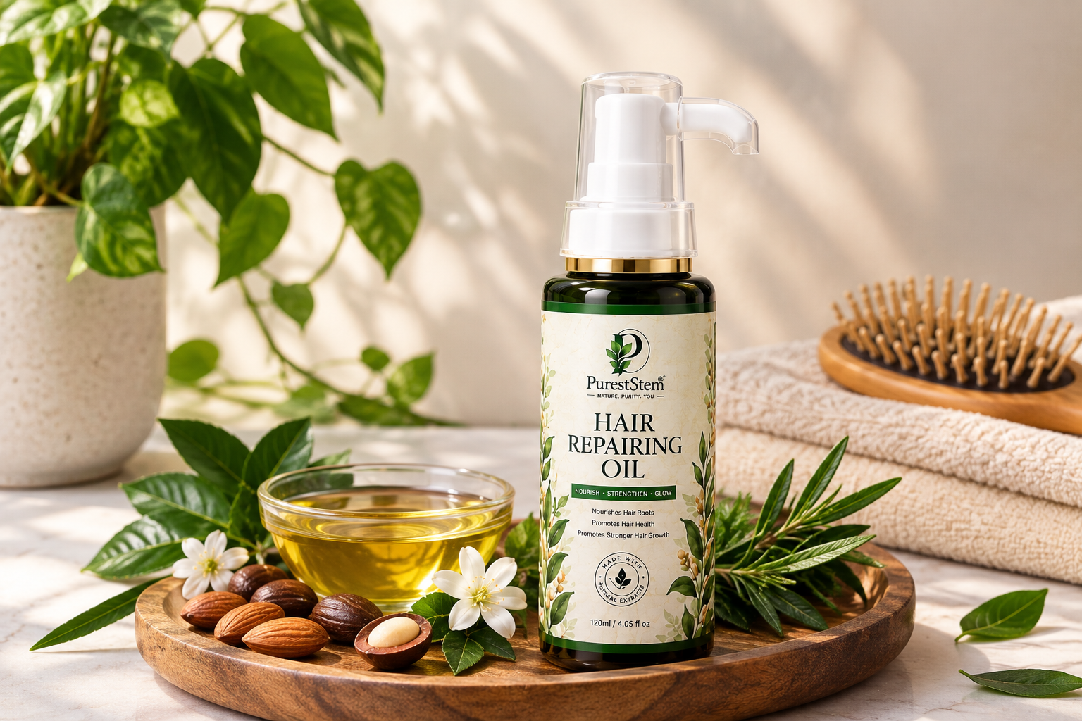 Hairepairing oil for haire care Pureststem