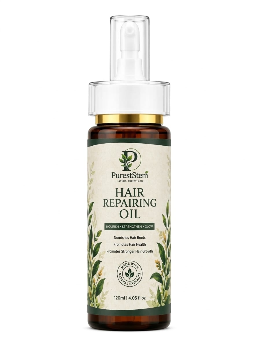 Purest stem herbal hair repairing oil for hair growth in Pakistan.